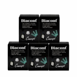 Тест-полоски Диаконт Концепт, 5 пачек (250 шт)