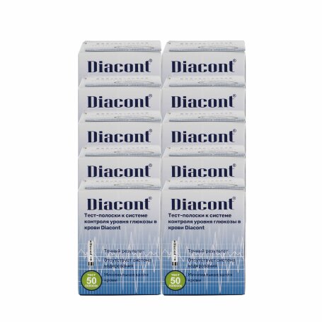 Тест-полоски Диаконт, 10 пачек (500 шт)