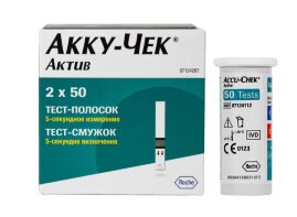 Тест-полоски Акку-Чек Актив, 100 шт