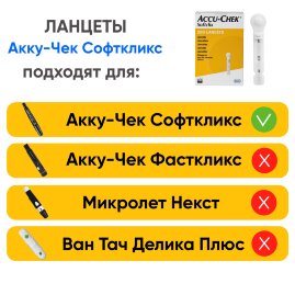 Ланцеты Акку-Чек Софткликс, 200 шт